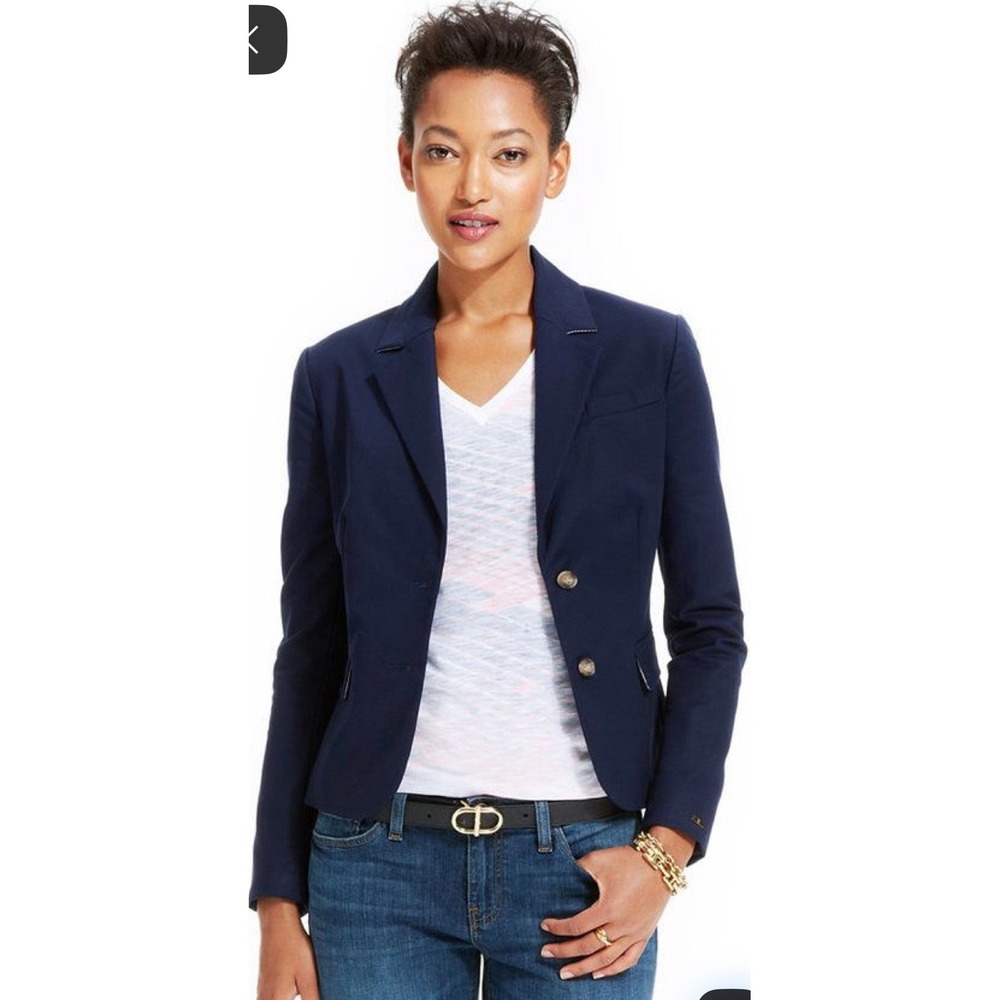 Tommy‎ Hilfiger Navy Blue Blazer Women's Single Breasted